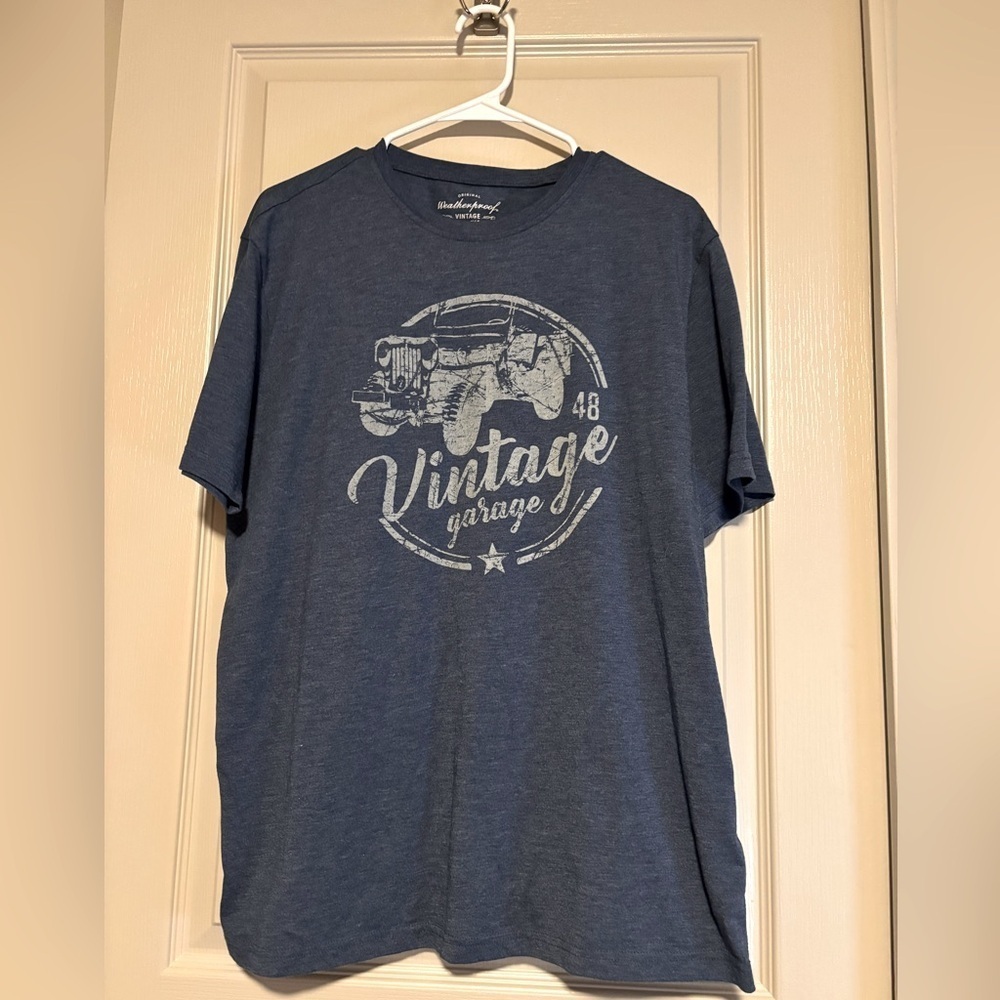 Weatherproof Vintage Garage Navy T-Shirt Men’s Size Large